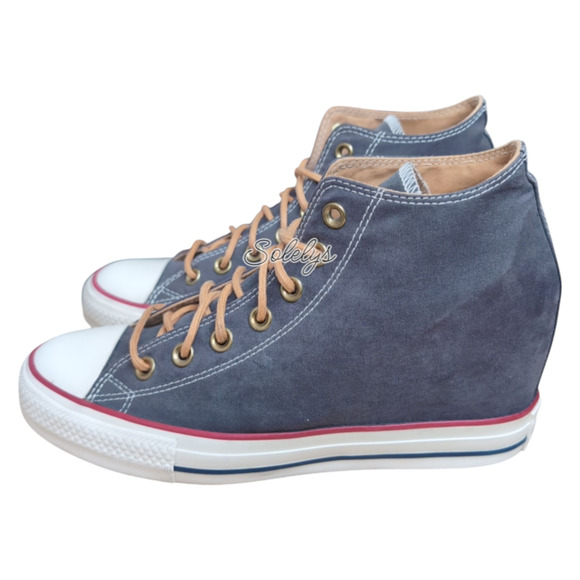 Converse 2017 CTAS Lux Mid Hidden Wedge Almost Black Peached Canvas Sneaker 10 - Picture 5 of 12